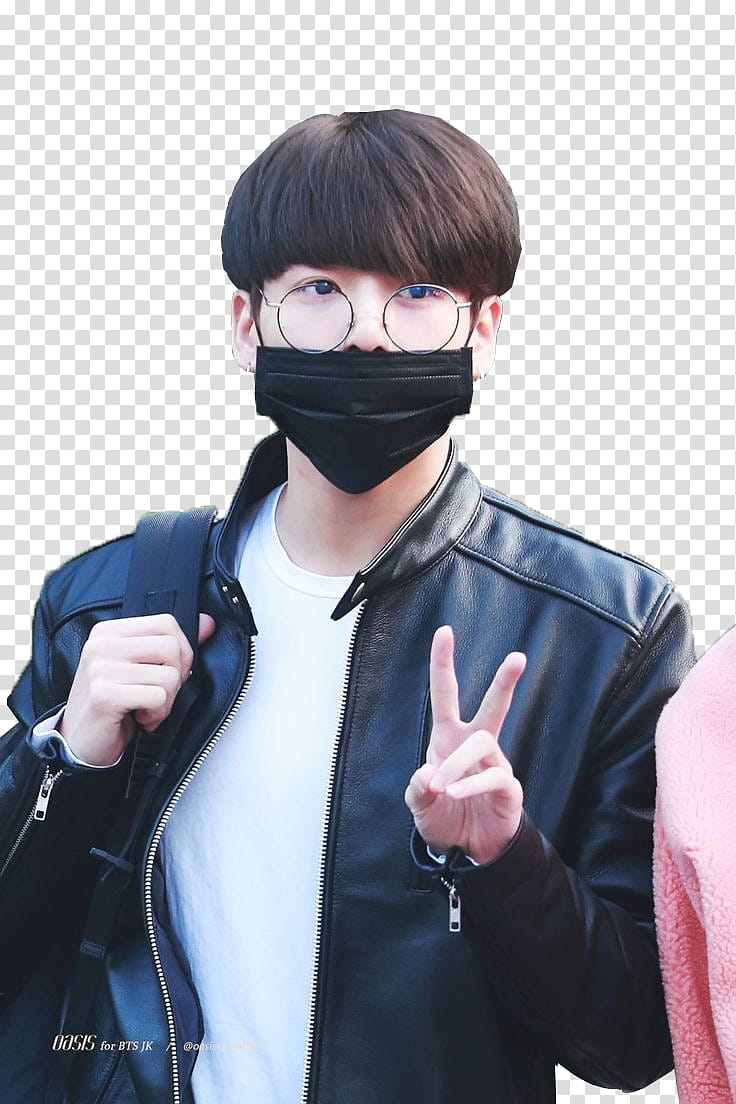 Jungkook , man in black leather jacket transparent background PNG clipart