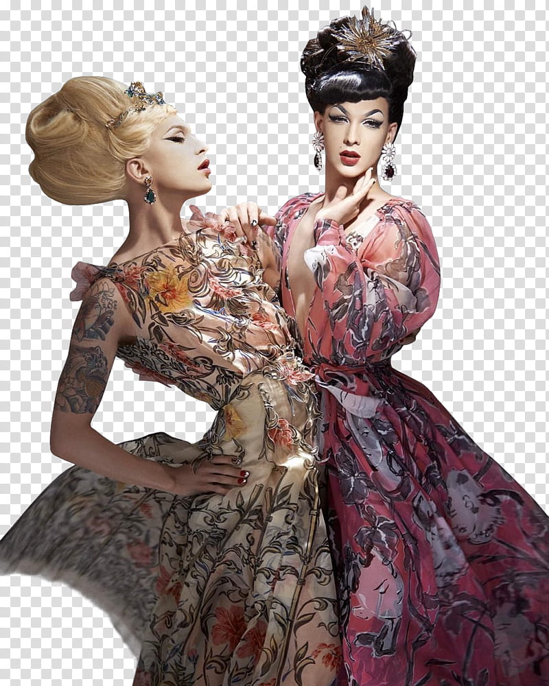 Violet Chachki and Miss Fame,  transparent background PNG clipart