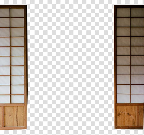 , two brown wooden window doors transparent background PNG clipart