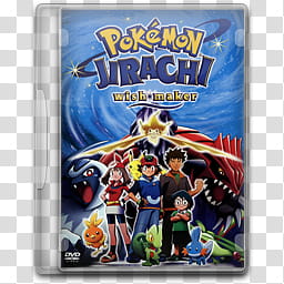 Pokemon Movie Icons, PokemonMovie, Pokemon Jirachi Wish Maker DVD case icon transparent background PNG clipart