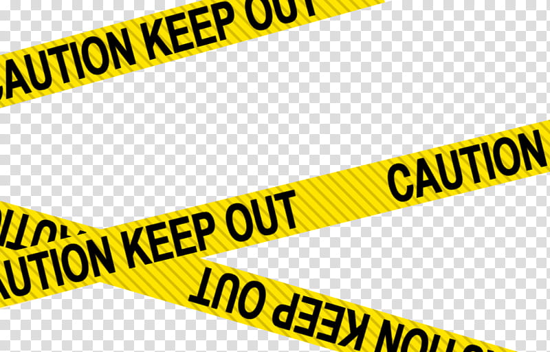 Crime Scene Tape, yellow keep out barricade tape transparent background PNG clipart