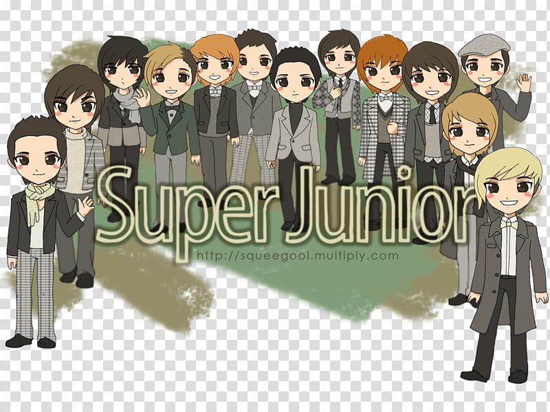 super junior chibi, Super Junior illustration transparent background PNG clipart