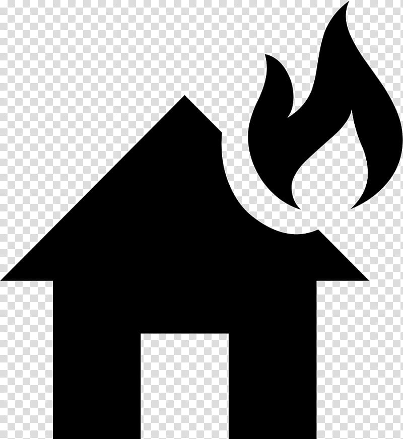 Fire Silhouette, House, Flame, Building, Symbol, Logo, Black, Black And White transparent background PNG clipart