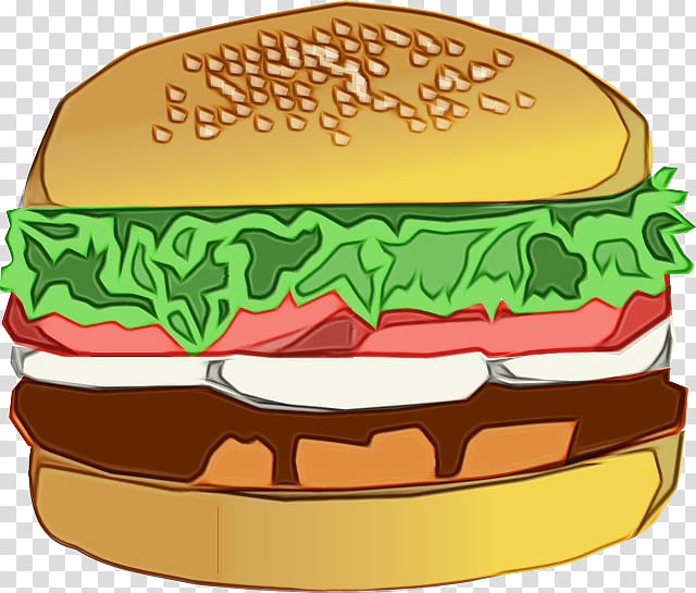 Burger, Watercolor, Paint, Wet Ink, Cheeseburger, Whopper, Veggie Burger, Hamburger transparent background PNG clipart