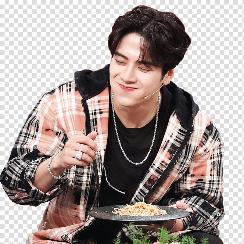 JACKSON GOT HANNAK, man in black scoop neck shirt with multicolored plaid blazer transparent background PNG clipart JACKSON GOT HANNAK, man in black scoop neck shirt with multicolored plaid blazer transparent background PNG clipart