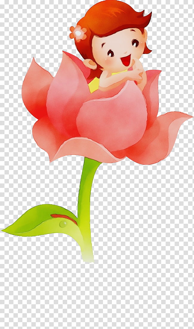 cartoon flower fictional character plant, Watercolor, Paint, Wet Ink, Cartoon, Petal, Tulip, Cut Flowers transparent background PNG clipart