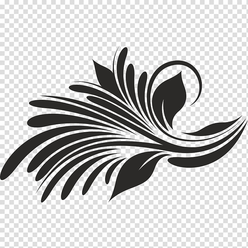 Black And White Flower, Shape, Floral Design, Ornament, Drawing, Black And White
, Leaf, Feather transparent background PNG clipart