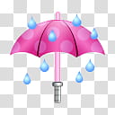 Girlz Love Icons , weather-rain, pink umbrella transparent background PNG clipart