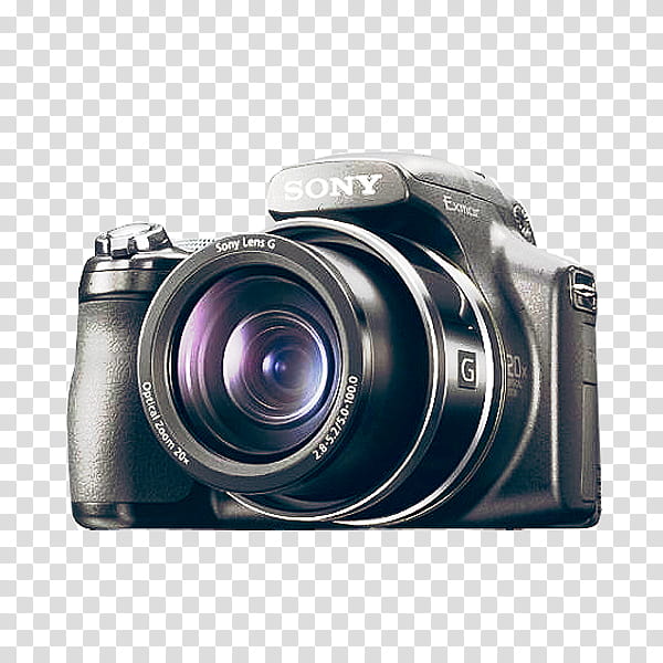 Cameras, black Sony DSLR camera transparent background PNG clipart