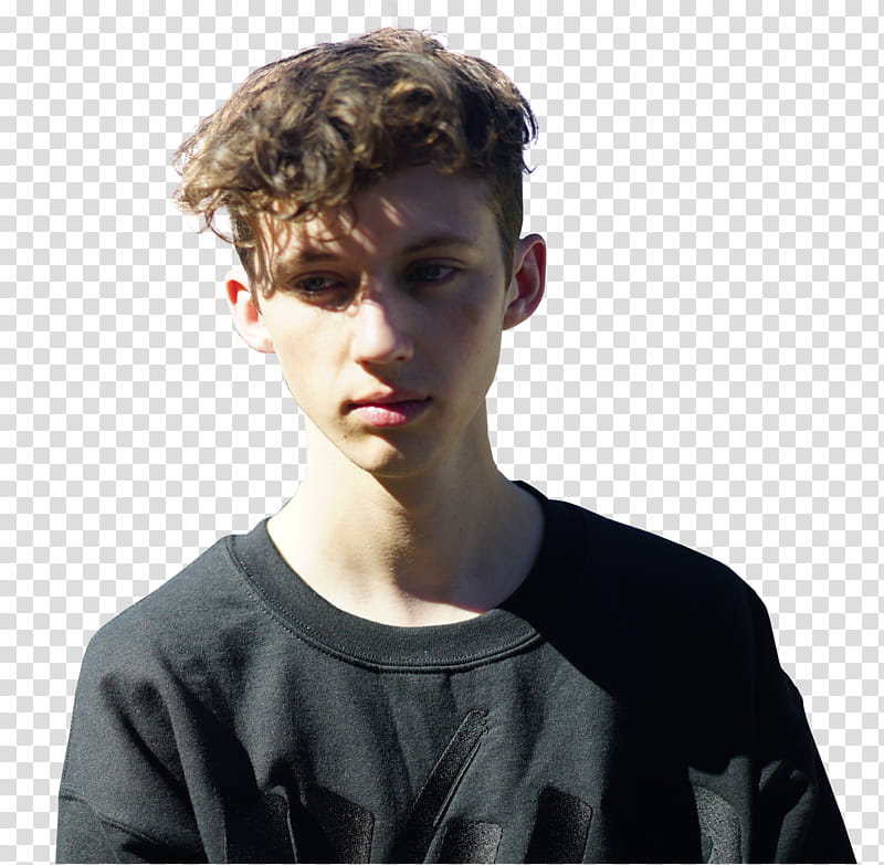 Troye Sivan, man wearing black crew-neck shirt transparent background PNG clipart