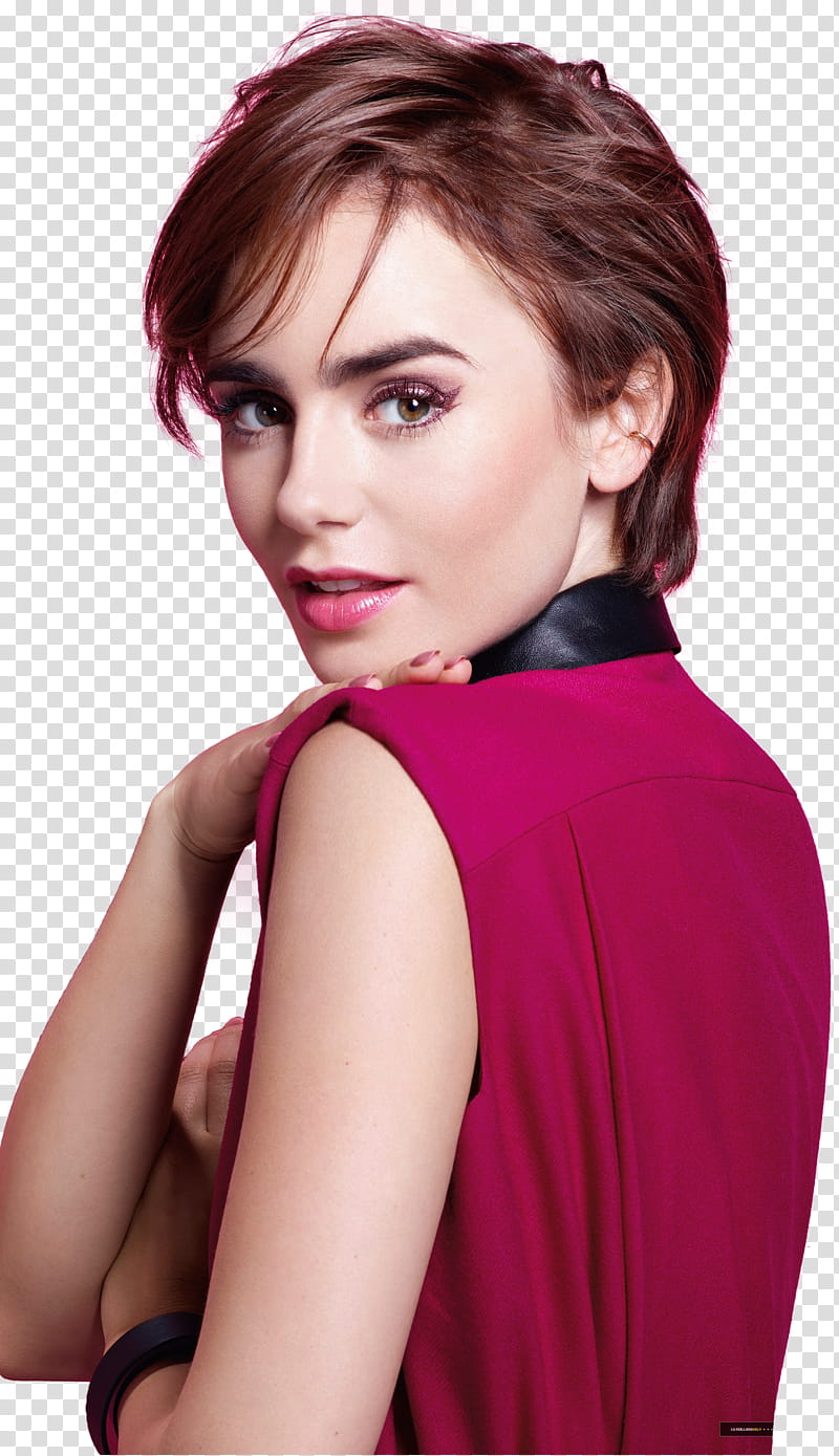 LILY COLLINS,  transparent background PNG clipart