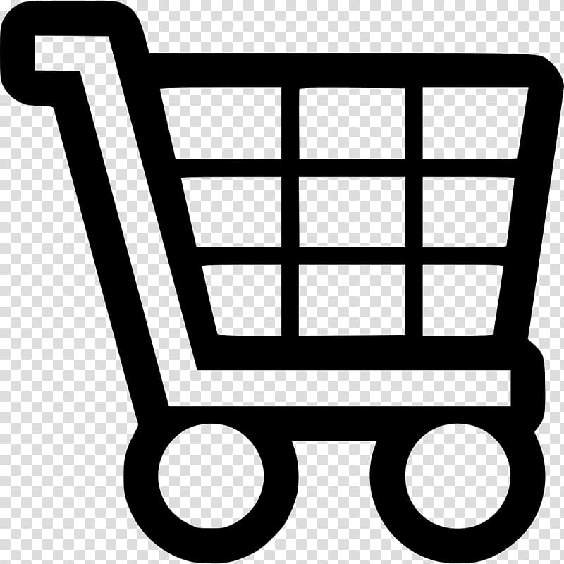 Supermarket, Grocery Store, Shopping Cart, Symbol, Retail, Purchasing, Black, Black And White transparent background PNG clipart