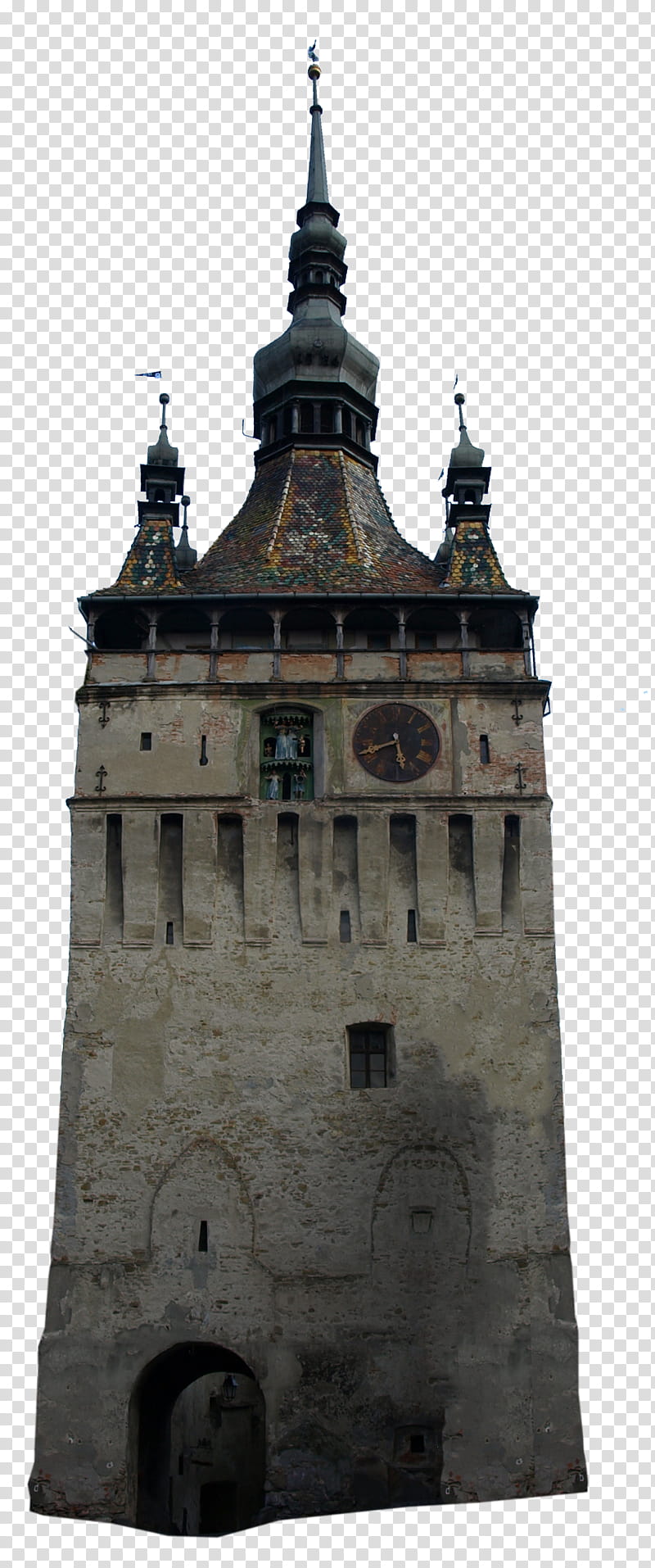 clock tower, gray concrete building transparent background PNG clipart