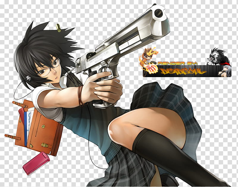  Chica de anime con armas render, personaje de anime femenino con pistola PNG Clipart PNGOcean
