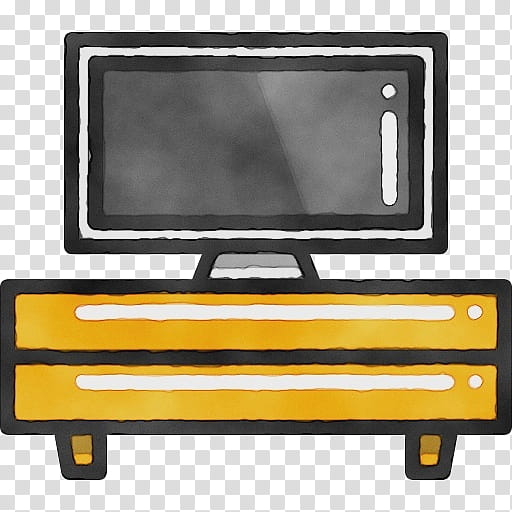 Watercolor, Paint, Wet Ink, Television, Yellow, Computer Monitor Accessory, Rectangle transparent background PNG clipart