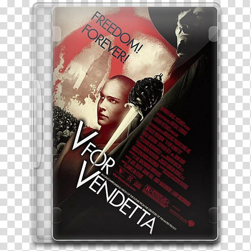 Movie Icon , V for Vendetta, V for Vendetta DVD case illustration transparent background PNG clipart