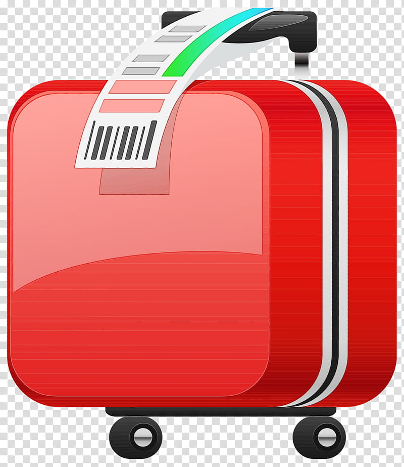 Suitcase, Baggage, Trolley Case, Travel, Hand Luggage, Red, Luggage And Bags, Rolling transparent background PNG clipart