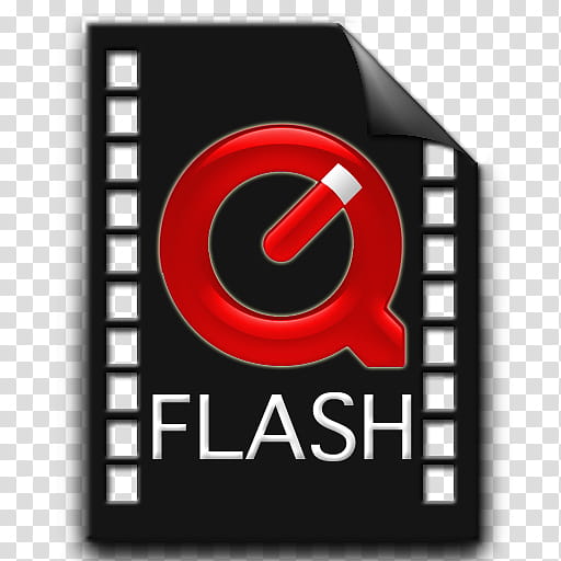 Icons Red Black Video Files, Movie-FLASH, QuickTime Flash icon transparent background PNG clipart