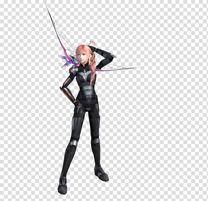 Serah farron render , woman in black suit character transparent background PNG clipart