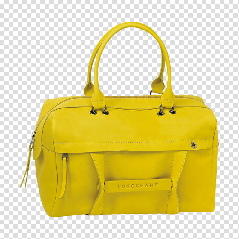 Things, yellow Longchamp hand bag transparent background PNG clipart