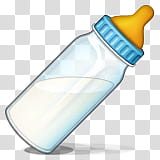 blue feeding bottle with milk transparent background PNG clipart
