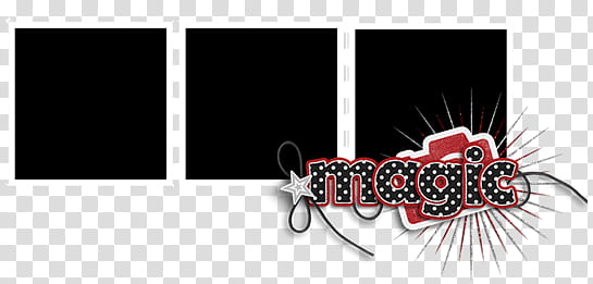 red, black, and white Magic logo transparent background PNG clipart