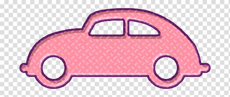 Volkswagen car side view icon Germany icon transport icon, Motor Vehicle, Pink, Mode Of Transport, Vehicle Door, Compact Car transparent background PNG clipart