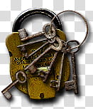 Steampunk Icon Set in format, padlock, gray skeleton keys and padlock transparent background PNG clipart