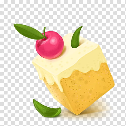 Cute Cubes, squared cake and cherry transparent background PNG clipart