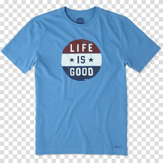 Grey, Tshirt, Life Is Good, Collar, Logo, Sleeve, Outerwear, Color ...