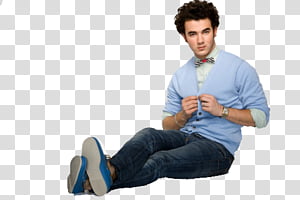 Kevin Jonas wearing blue jacket sitting transparent background PNG clipart thumbnail