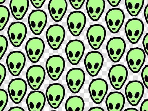Green aesthetic, monogrammed green alien face transparent background PNG clipart