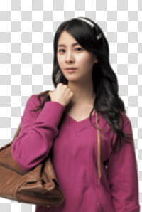 SNSD , woman in purple V-neck top transparent background PNG clipart