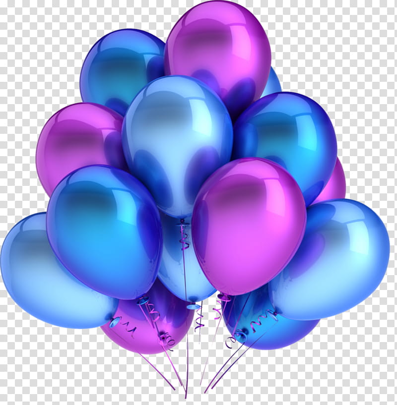 Things, blue ad pink balloons transparent background PNG clipart