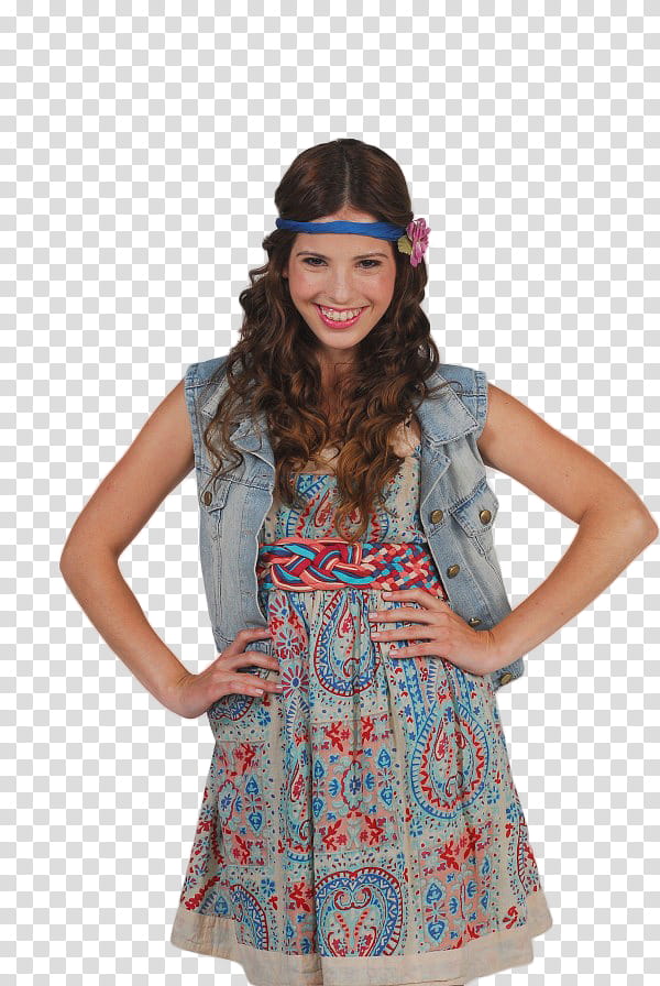 Violetta, smiling woman with both arms akimbo transparent background PNG clipart