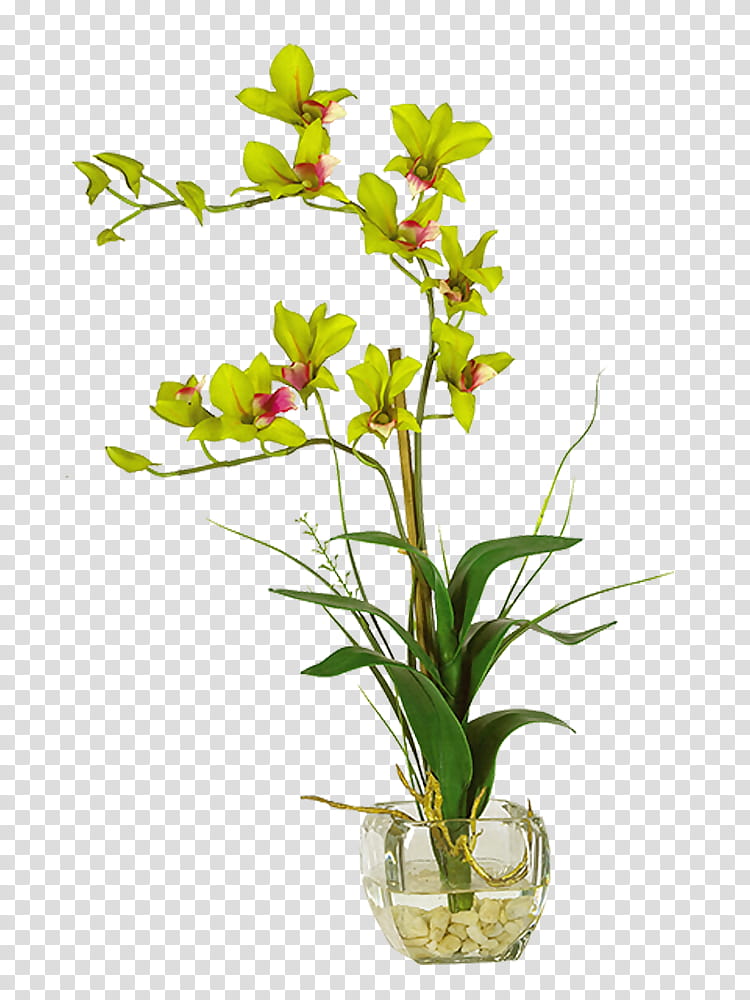 Flower With Stem, Vase, Artificial Flower, Floristry, Orchids, Dendrobium, Artificial Dried Flora, Silk transparent background PNG clipart