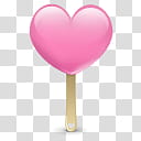 Icecream icon set, pink heart icon transparent background PNG clipart