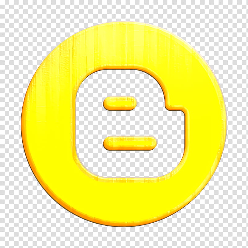 blogger icon circle icon gradient icon, Social Media Icon, Yellow, Smile, Emoticon, Symbol, Logo, Sign transparent background PNG clipart