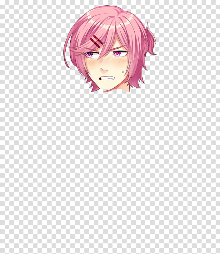 DDLC R All Character Sprites FREE TO USE, pink-haired male character illustration transparent background PNG clipart