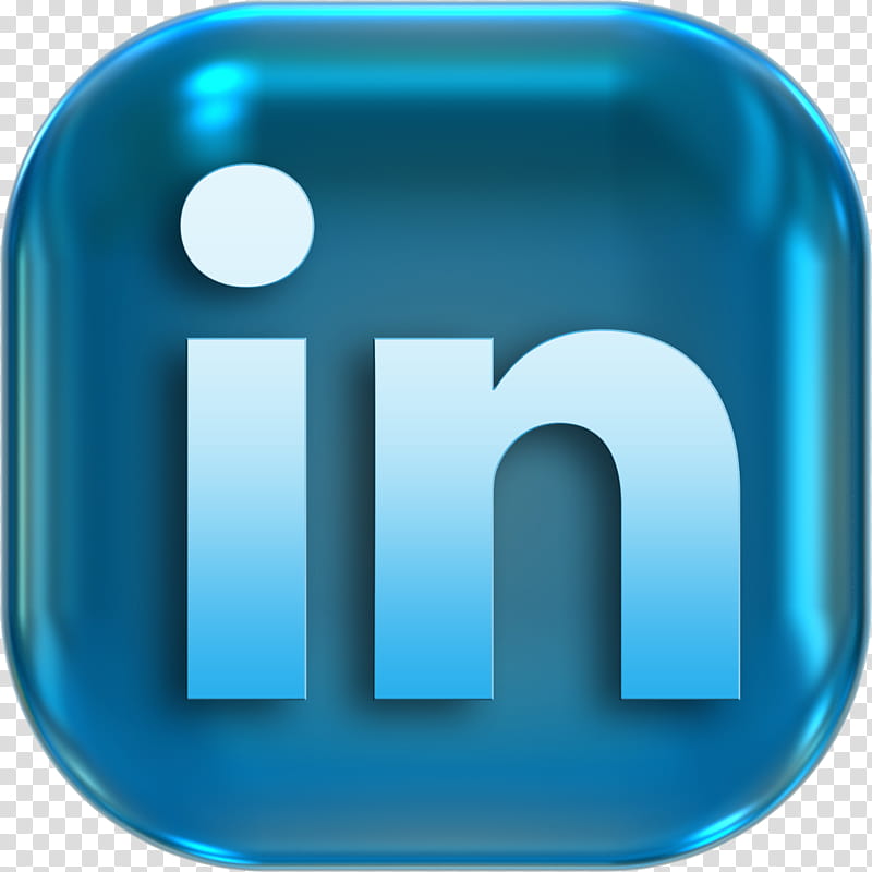 Linkedin Icon, Symbol, Number, Social Network, Industrial Design, Button, Blue, Aqua transparent background PNG clipart