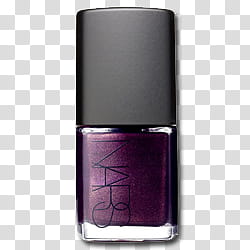glamour makeup icons, , closed purple Nars nail polish bottle transparent background PNG clipart