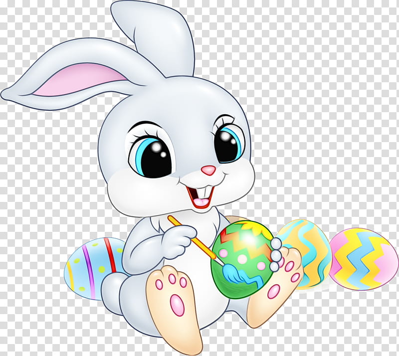 Easter bunny, Watercolor, Paint, Wet Ink, Cartoon, Easter Egg, Animal Figure, Baby Toys transparent background PNG clipart