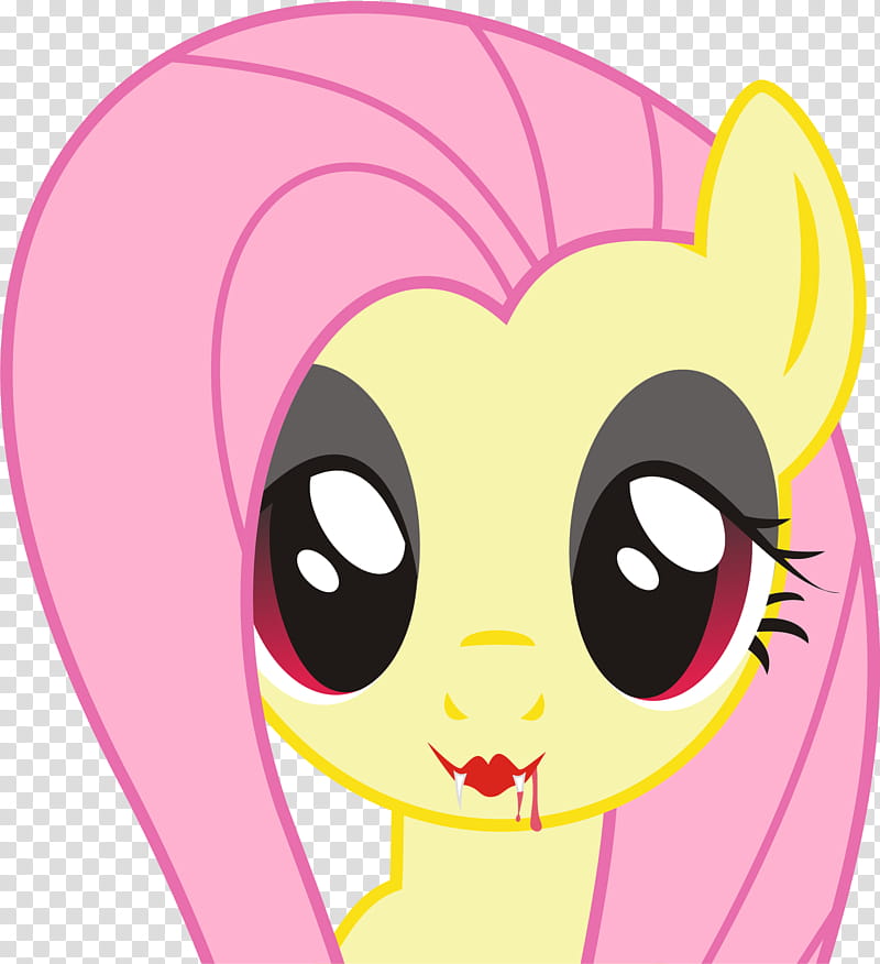 Fluttershy vampire, pink and yellow my little pony illustration transparent background PNG clipart