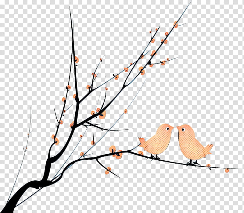 bird branch twig beak plant, Pop Art, Retro, Vintage, Perching Bird, Songbird transparent background PNG clipart