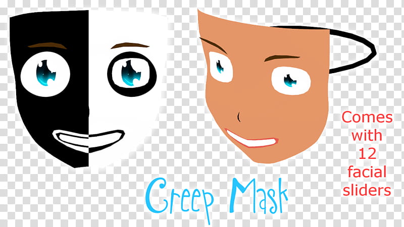MMD DL Creep Mask, two creep masks illustration transparent background PNG clipart