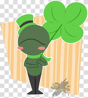 Green Day,  Cartoon, Fan Art, Character, Text, Doodle, Jacksepticeye, Clover transparent background PNG clipart thumbnail