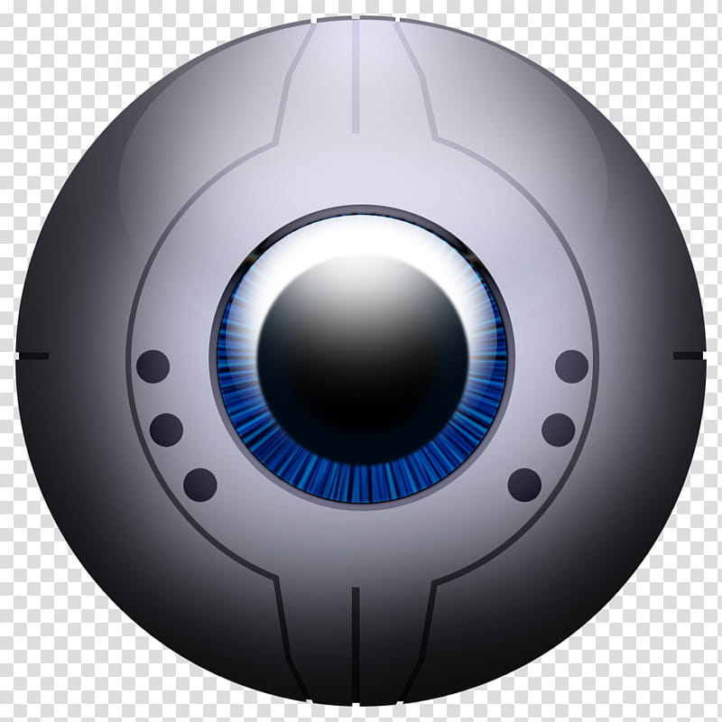 GLaDOS Icons, Glados_Ball_Blue, round gray and blue eye transparent background PNG clipart