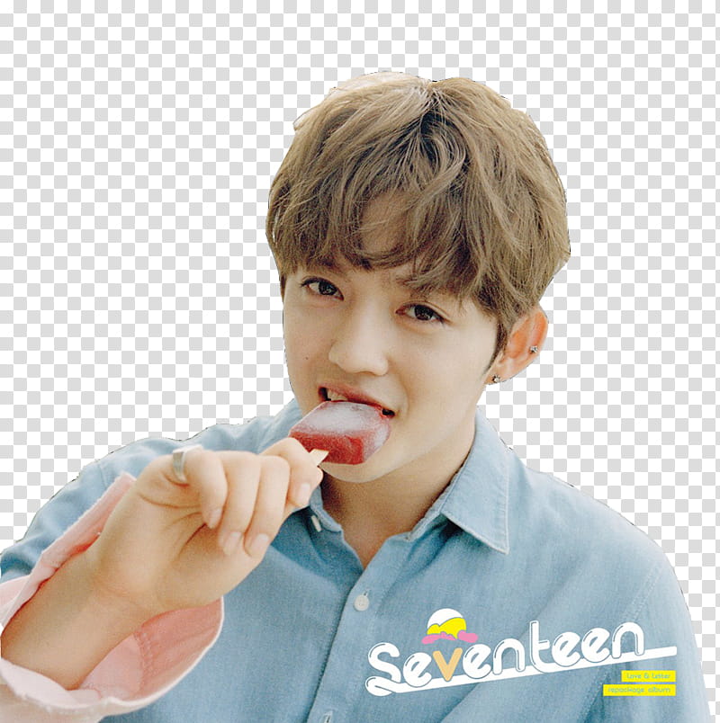 Seventeen kpop, person eating Popsicle illustration transparent background PNG clipart