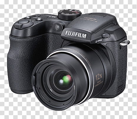 s, black Fujifilm DSLR camera transparent background PNG clipart