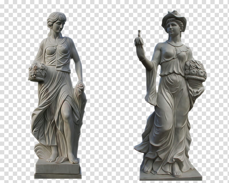 Lady Statues Part , two women statues collage transparent background PNG clipart